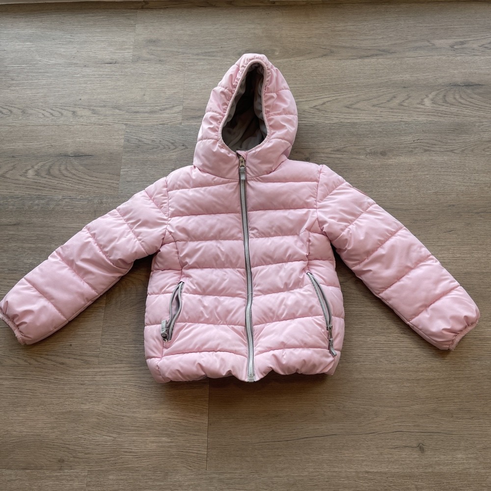 Gerry Kids' Jersey Lined Pink Hooded Puffer Jacket Size 6